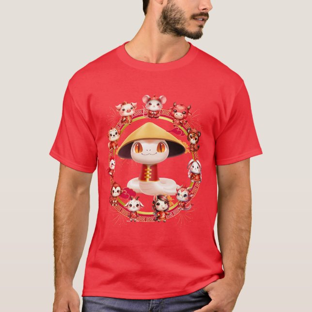 Chinesisches Lunar-Neujahrsschlangen-Design 3 T-Shirt (Vorderseite)