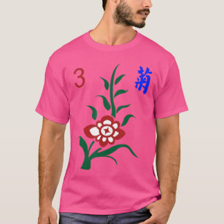 Chinesisches Mahjong Mah Jong Spiel Blumen Chrysan T-Shirt