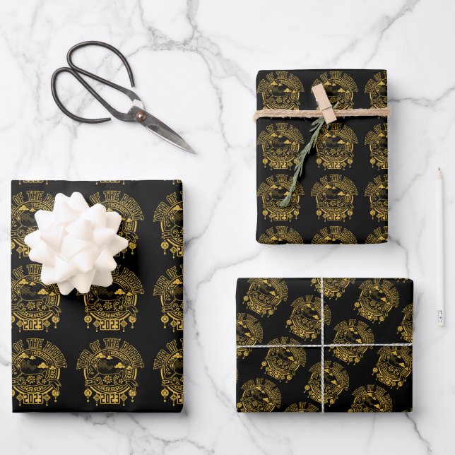 Chinesisches Mondneubjahr Geschenkpapier Set (Vorderseite)