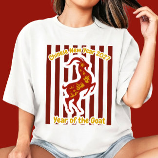 Chinesisches Mondneujahr 2027 Sternzeichen T-Shirt