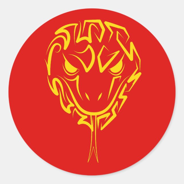 Chinesisches Mondneujahr der Schlange 2025 4723 Ho Runder Aufkleber (Vorderseite)