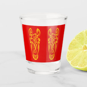 Chinesisches Mondneujahr des Pferdes 2026 4724 Feu Schnapsglas