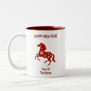 Chinesisches Mondneujahr im Jahr des Pferdes Zweifarbige Tasse