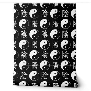 Chinesisches Muster-Decke mit schwarzem Yinyang-Sy Tapete