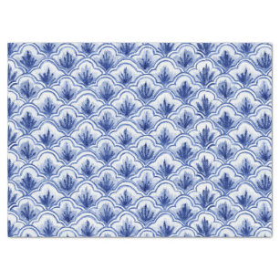 Chinesisches Muster für Vintage Muschel Blau und W Seidenpapier