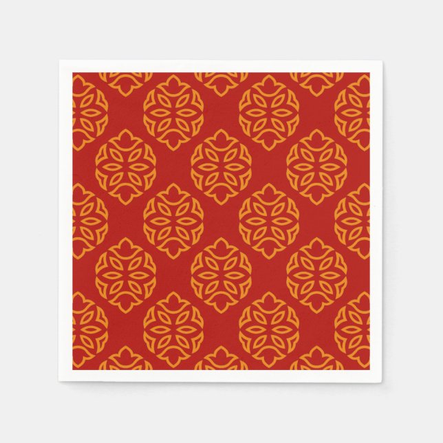 Chinesisches Musterpapier mit nahtlosen roten Gold Serviette (Vorderseite)