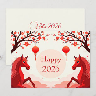 Chinesisches neues Jahr 2026 Feiertagskarte