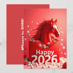 Chinesisches neues Jahr 2026 Feiertagskarte