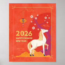 Chinesisches Neues Jahr 2026 - Vertikales Pferdepo