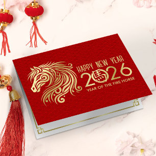 Chinesisches neues Jahr des Pferdes 2026 Karte