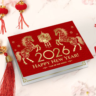 Chinesisches neues Jahr des Pferdes 2026 Karte
