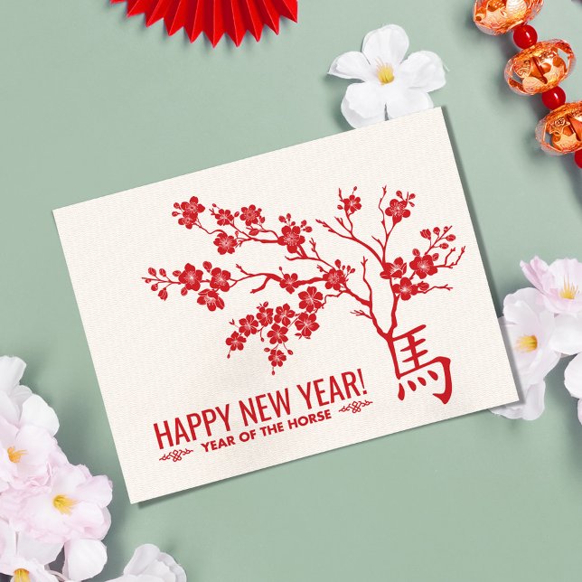 Chinesisches neues Jahr des Pferdes 2026 Postkarte (Von Creator hochgeladen)