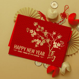 Chinesisches neues Jahr des Pferdes 2026 Postkarte