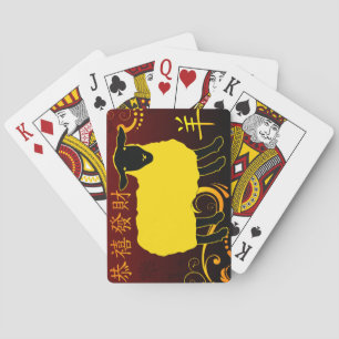 Chinesisches neues Jahr des Schafes Spielkarten