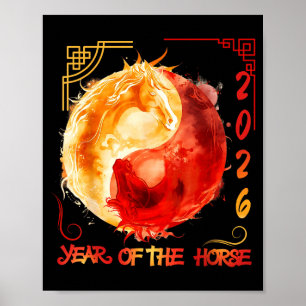 Chinesisches Neues Mondjahr des Pferdes 2026 Poster