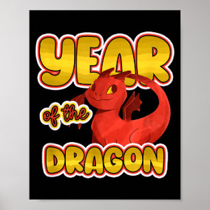 Chinesisches Neujahr 12 Tierkreiszeichen Drache Gl Poster