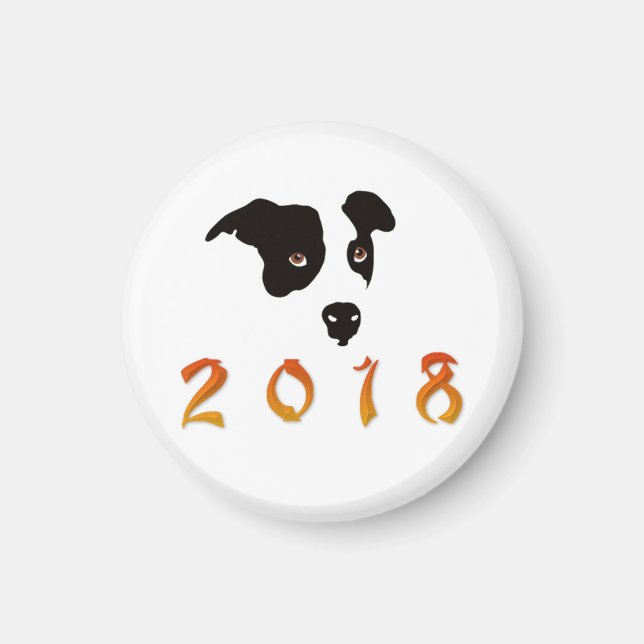 Chinesisches Neujahr 2018 Magnet (Vorne)