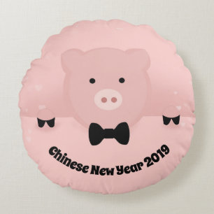 Chinesisches Neujahr 2019 Erdschwung in einer Kraw Rundes Kissen