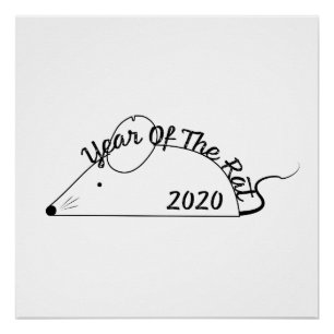 Chinesisches Neujahr 2020 Jahr der Ratte Poster
