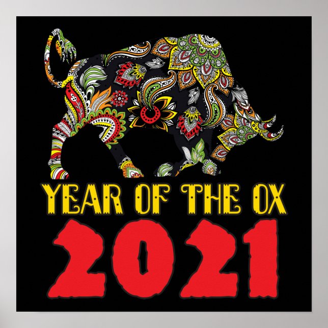 Chinesisches Neujahr 2021 - Jahr des OX Poster (Vorne)