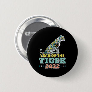 Chinesisches Neujahr 2022 - Weißer Tiger Button