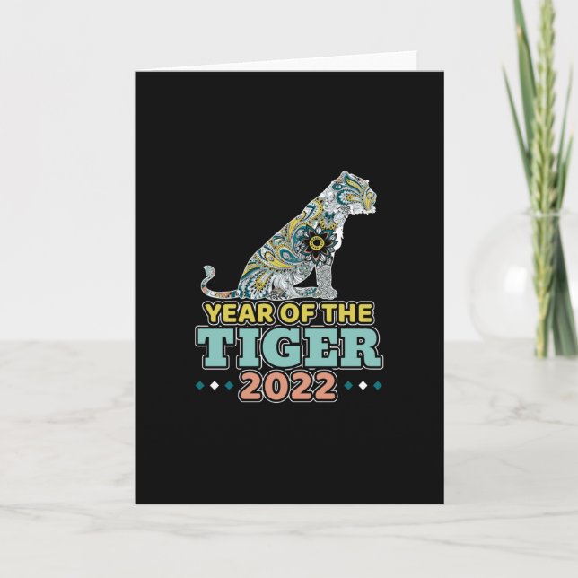 Chinesisches Neujahr 2022 - Weißer Tiger Karte (Vorderseite)