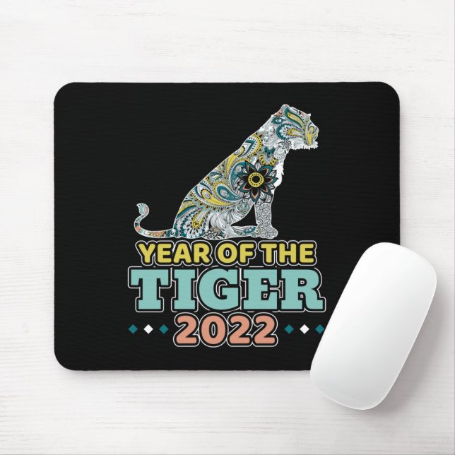 Chinesisches Neujahr 2022 - Weißer Tiger Mousepad (Mit Mouse)