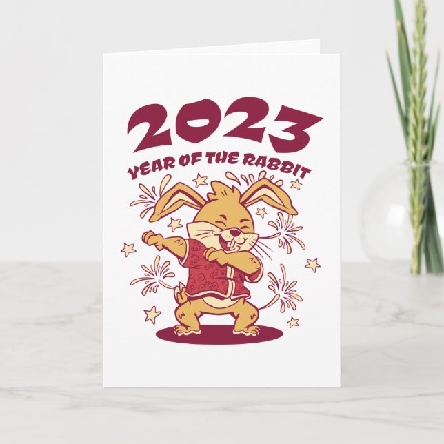 Chinesisches Neujahr 2023 - Jahr des Kaninchens Karte (Vorderseite)