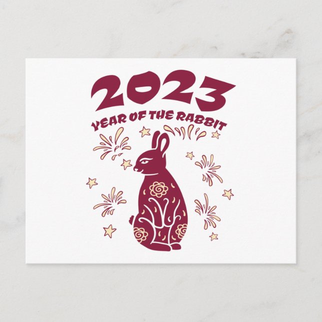 Chinesisches Neujahr 2023 - Jahr des Kaninchens Postkarte (Vorderseite)