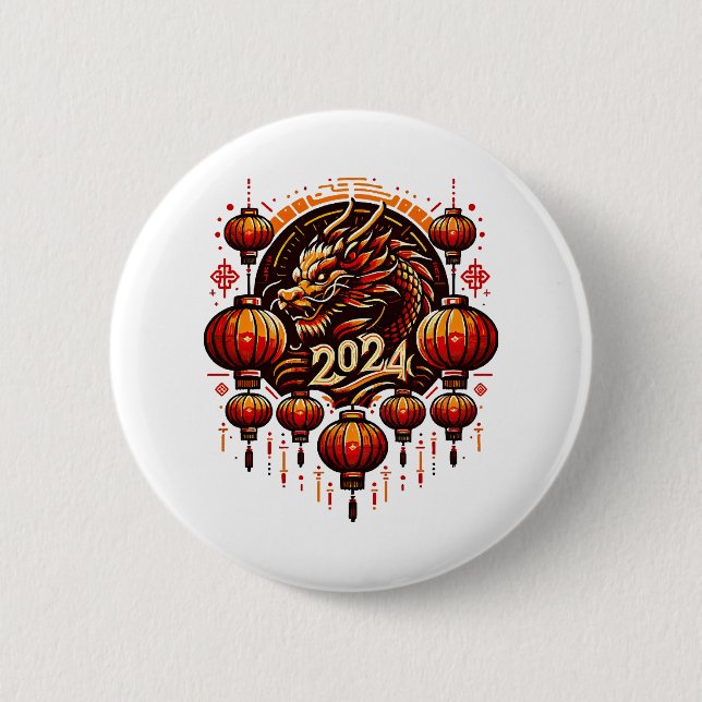 Chinesisches Neujahr 2024 Button (Vorderseite)