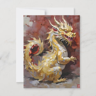 Chinesisches Neujahr 2024 C - Dragon - Öle Feiertagskarte