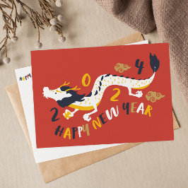 Chinesisches Neujahr 2024 Jahr des Drachen Postkarte