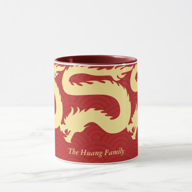 Chinesisches Neujahr 2024, Jahr des Drachenrotes Tasse (Zentrum)