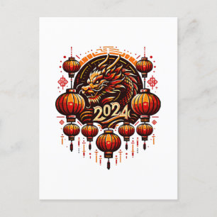 Chinesisches Neujahr 2024 Postkarte