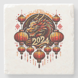 Chinesisches Neujahr 2024 Steinuntersetzer