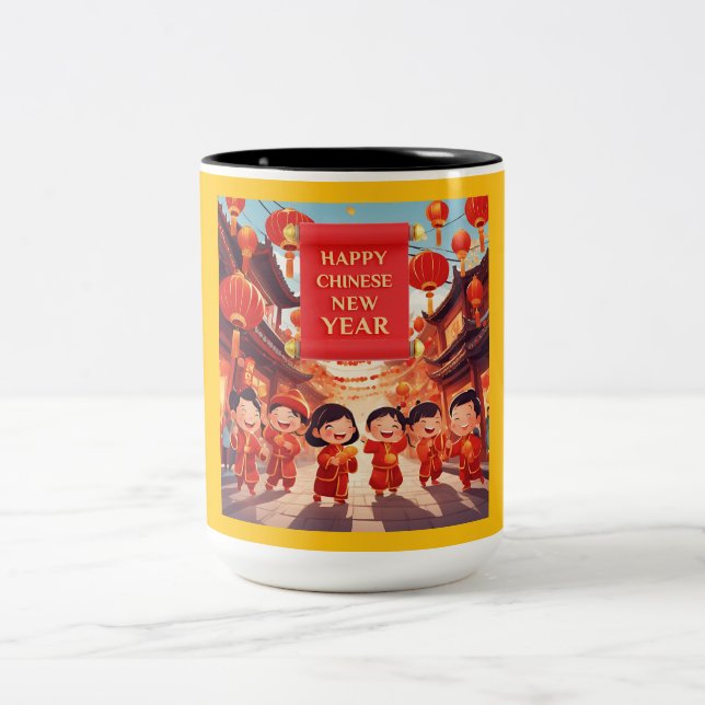 Chinesisches Neujahr 2025 Bestes Zweifarbige Tasse (Mittel)
