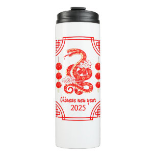 Chinesisches Neujahr 2025 Die Snake Lantern Ecken Thermosbecher