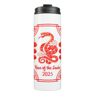 Chinesisches Neujahr 2025 Die Snake Lantern Ecken Thermosbecher