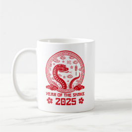 Chinesisches Neujahr 2025 Jahr der Schlange Kaffeetasse
