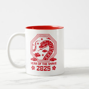 Chinesisches Neujahr 2025 Jahr der Schlange Zweifarbige Tasse