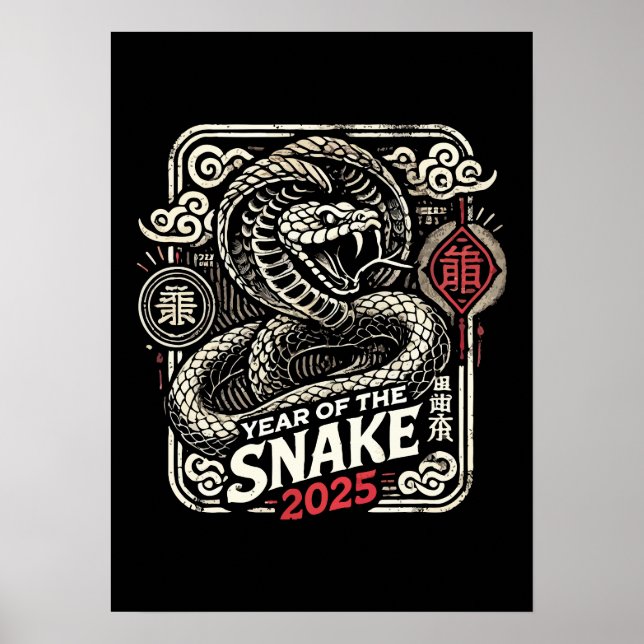 Chinesisches Neujahr 2025 Jahr des Jahres der Schl Poster (Vorne)