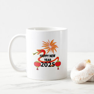 Chinesisches Neujahr 2025 Schlange Chinesisches Ne Kaffeetasse