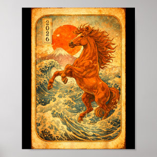 Chinesisches Neujahr 2026 des Pferdes Lunar Neujah Poster