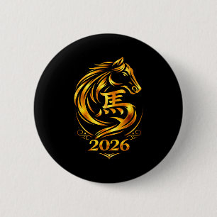 Chinesisches Neujahr 2026 Feuerpferd  Button