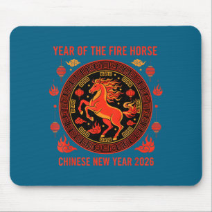 Chinesisches Neujahr 2026 Jahr des Feuerpferdes Mousepad