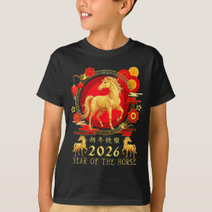 Chinesisches Neujahr 2026 Jahr des Pferdes für Fra T-Shirt