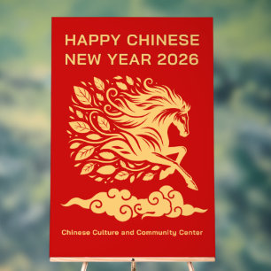 Chinesisches Neujahr 2026 Jahr des Pferdes Glamour Acrylschild