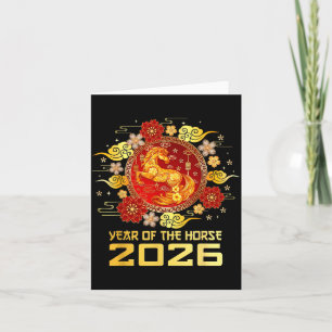 Chinesisches Neujahr 2026 Jahr des Pferdes  Karte