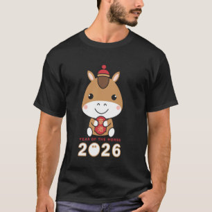 Chinesisches Neujahr 2026 Jahr des Pferdes Lunar H T-Shirt
