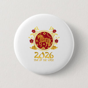 Chinesisches Neujahr 2026 Jahr des Pferdes Lunar N Button